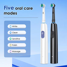 Load image into Gallery viewer, Electric Toothbrush Rechargeable 5 Modes Rotating Sonic Toothbrush Teeth Cleaner For Adults With 4/8 Soft Brush Heads

