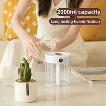 Load image into Gallery viewer, 2000ML Home Air Humidifier USB Dual Spray Ultrasonic Cool Mist Aroma Essential Oil Diffuser Humidifier LED Lamp
