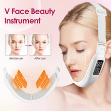 Load image into Gallery viewer, EMS V-Line Facial Lifting Device Hot Compress Face Slimming Machine Microcurrent Double Chin V Face Shaped Cheek Belt Machine
