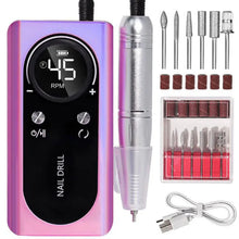 Load image into Gallery viewer, 45000RPM Rechargeable Nail Drill Machine with LCD Low Noise Professional Nail Polish Sander Nails Accessories Set
