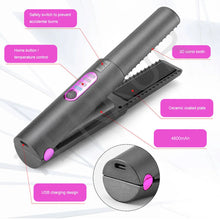 Load image into Gallery viewer, Flat Iron Mini 2 IN 1 Wireless Hair Straightener with USB Charging Roller 4800mah Portable Cordless Curler Dry and Wet Uses
