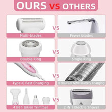 Load image into Gallery viewer, Electric Razors for Women,Hair Trimmer for Face Nose Brow Beard Arm Leg Armpit 4 in 1 Women Body Shaver
