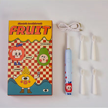 Load image into Gallery viewer, Children Sonic Electric Toothbrush With 4 Replace Brush Heads Kids Cartoon Toothbrush Ultrasonic Electric Toothbrush Waterproof
