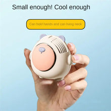 Load image into Gallery viewer, Small Fan Cute Rechargeable Electric Fan Hanging Neck Mute Summer Gifts Mini Neck Fans Cartoon Personal Fans Home Appliance
