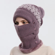 Load image into Gallery viewer, Beanies For Women Winter Knitted Hats Thick Warm Beanie Skullies Hat Female Gradient Bonnet Beanie Caps Outdoor Riding Set
