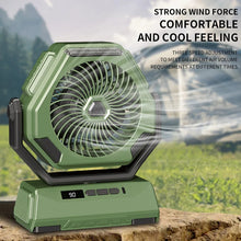 Load image into Gallery viewer, 6000mAh Camping Fan Rechargeable Outdoor Fan Ceiling Oscillating Fan Portable Air Conditioner Air Cooler with Lighting
