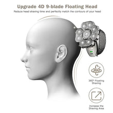 Load image into Gallery viewer, Men's Bald Head Electric Shaver 9 Blades Floating 6In1 Heads Beard Nose Ear Hair Trimmer Clipper Facial Brush Rechargeable Razor
