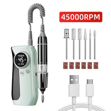 Load image into Gallery viewer, 45000RPM Nail Drill Electric Nail Sander With HD LCD Display Rechargeable Manicure Machine Electric Nail File For All Gel
