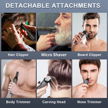 Load image into Gallery viewer, 6 In 1 Hair Clipper Sets Fast USB Charging Electric Shaver Washable Blade Professional LCD Display Body Trimmer Home Use Travel

