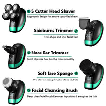 Load image into Gallery viewer, 5 IN 1 Electric Razor Electric Shaver Rechargeable Shaving Machine for Men Beard Razor Wet-Dry Dual Use Waterproof Fast Charging
