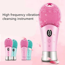 Load image into Gallery viewer, Electric Silicond Face Cleansing Brush Ultrasonic Facial Deep Pore Cleaning Skin Massager Washable Machine
