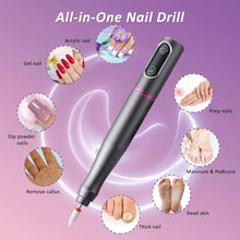 Load image into Gallery viewer, Electric Nail Drill Machine Professional Electric Nail File for Acrylic Gel Nails Efile Manicure for Grinding Polishing Trimming

