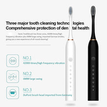 Load image into Gallery viewer, Newest Ultrasonic Electric Toothbrush Rechargeable USB with Base 6 Mode Adults Sonic Toothbrush IPX7Waterproof Travel Box Holder
