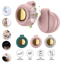 Load image into Gallery viewer, USB Hanging Neck Fan Portable Mute Mini Clip Hanging Waist Electric Fan 900mah Leafless Fan 3 Speeds for Outdoor Camping Fishing
