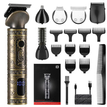 Load image into Gallery viewer, 6 In 1 Hair Clipper Sets Fast USB Charging Electric Shaver Washable Blade Professional LCD Display Body Trimmer Home Use Travel
