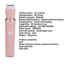 Load image into Gallery viewer, 3 in 1 Electric Hair Remover Rechargeable Lady Shaver Trimmer Eyebrow Shaper Leg Armpit Bikini Trimmer Women Epilator
