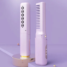 Load image into Gallery viewer, Hair Straightening Brush Rechargable Hot Heating Comb Hair Straight Styler Corrugation Wireless Curling Iron Hair Curler Comb

