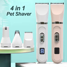 Load image into Gallery viewer, Dog Clippers Low Noise Paw Trimmer Rechargeable Pet Cat Grooming Kit Multifunctional Cordless Quiet Pet Nail Grinder Dog Shaver
