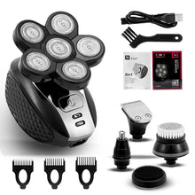 Load image into Gallery viewer, Electric Shaver For Men Wet Dry Head Electric Razor Beard Hair Trimmer Rechargeable Bald Shaving Machine 5 in 1 Grooming kits
