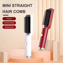 Load image into Gallery viewer, Hair Straightening Comb Portable Wireless Hair Straightener Brush for Women Fast Heating Anti-frizz Styling Comb
