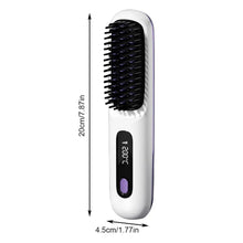 Load image into Gallery viewer, Cordless Hair Straightener Brush LCD Display Cordless Electric Hot Comb With 3 Heating Settings USB Charging 30s Heat-up

