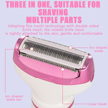 Load image into Gallery viewer, 4 in1 Electric Lady Shaver Razors for Shaving Set Painless Hair Face Eyebrow Legs Underarm Portable Bikini Trimmer Wet Dry Women

