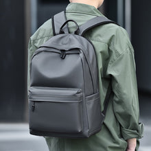 Load image into Gallery viewer, Backpack For Men PU Leather High Quality Business Travel Bag Solid Color Rucksack Unisex Simple Bagpack Holds 15.6 Inches Laptop
