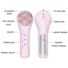 Load image into Gallery viewer, Mini Portable Rechargeable Heating Electric Usb Ultrasonic Vibration Silicond Facial Cleansing Brush
