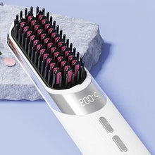 Load image into Gallery viewer, Mini Wireless Hair Styler Comb With Ceramic Plates Ionic Conditioning LCD Screen For Frizz Control
