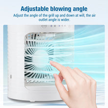 Load image into Gallery viewer, Spray Cooling Fan Household Desktop Small Water Cooling Massager Portable Air Outdoor Office With Ambient Light for Summer
