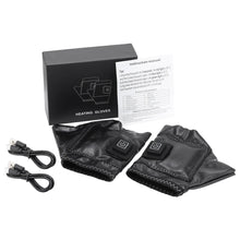Load image into Gallery viewer, Smart Wireless Heating Leather Gloves Winter Thermal Fingerless Glove Hand Keep Warm
