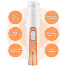 Load image into Gallery viewer, Electric Eyebrow Trimmer USB Rechargeable 4 In 1 Clipper Hair Remover Machine Women Shaver Lady Epilator Razor Face Makeup Tool
