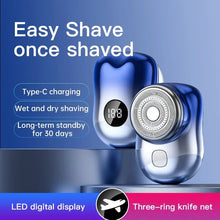 Load image into Gallery viewer, Mini Electric Travel Shaver for Men Pocket Size Washable Rechargeable Portable Painless Cordless Trimmer Knives Face Beard Razor
