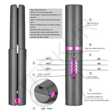 Load image into Gallery viewer, Flat Iron Mini 2 IN 1 Wireless Hair Straightener with USB Charging Roller 4800mah Portable Cordless Curler Dry and Wet Uses
