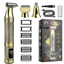 Load image into Gallery viewer, 3-in-1 Men's Shaver Waterproof Set Multi functional Shaver Body Hair Trimmer Metal Machine Nose Hair Trimmer
