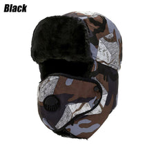 Load image into Gallery viewer, Men Trapper Hat Ski Cap Ushanka Russian Cossack Faux Fur Earflap Warm Winter Camouflage Bomber Hats Women Earflap Bonnet
