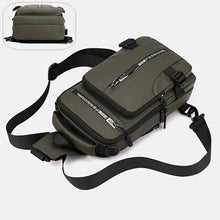 Load image into Gallery viewer, Waterproof Casual Chest Bag Men Multifunction Anti-theft USB Charging Men Crossbody Bag Nylon Canvas Travel Chest Bag Pack Male

