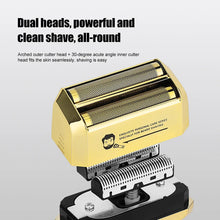 Load image into Gallery viewer, Rechargeable Professional Barber Shop Salon Hair Cutting Machine Clippers Trimmer Foil Shaver Gold Black 3 Pieces Set
