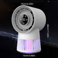Load image into Gallery viewer, Portable Rechargeable Electric Bug Zapper Desk Fan Bladeless 8H Timer 20 Gears Mosquito Zapper 2 in 1 for Patio Backyard Bedroom
