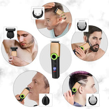 Load image into Gallery viewer, Men Hair Clippers Beard Trimmer Ear and Nose Hair Grooming Kit for Men Precision Dial Ceramic Blade 4 Comb Attachments
