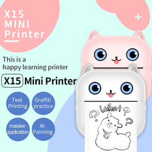 Load image into Gallery viewer, Mini Printer Thermal Photo Label Memo Study Notes Self-adhesive Label Wrong Question With USB Cable Bluetooth Multiple Fonts BT
