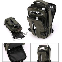 Load image into Gallery viewer, Waterproof Casual Chest Bag Men Multifunction Anti-theft USB Charging Men Crossbody Bag Nylon Canvas Travel Chest Bag Pack Male
