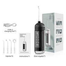 Load image into Gallery viewer, Newest Stretch Oral Irrigator Intelligent Portable Dental Water Jet Flosser Rechargeable for Teeth Cleaning IPX7 180ml Tank 4Tip
