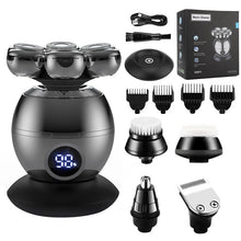 Load image into Gallery viewer, 7D Electric Shaver Rechargeable Shaver Waterproof Rotary Shaver Beard Trimmer Nose Hair Trimmer Multi-function Men's Shaver Set

