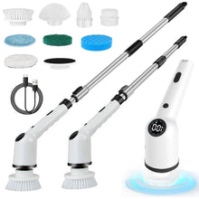 Load image into Gallery viewer, 9 in 1 Electric Cleaning Brush LCD Digital Display Multi-Purpose Retractable Cleaning Brush for Kitchen Bathroom Windows
