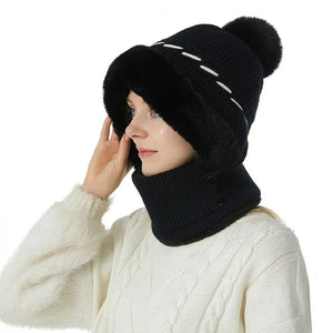 Warmer Knitted Hat Casual Winter Plush Ears Protection Cap Multipurpose Beanie Cap Outdoor