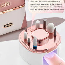 Load image into Gallery viewer, Nail Drill Electric File with Nail Lamp 2 in 1 Portable Nail Drill Machine Kit Professional for Acrylic Gel
