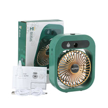 Load image into Gallery viewer, Portable Mist Fan USB Rechargeable Battery Desktop Air Conditioning Water Spray Humidifier Moisturizing Cooling Fan 3 Speeds

