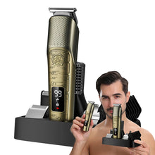 Load image into Gallery viewer, Metal Vintage Rechargeable T9 Professional Hair Trimmer LCD 6 in 1 Grooming Set Electric Razor Body Nose

