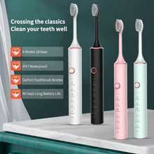 Load image into Gallery viewer, Ultrasonic Electric Toothbrush Rechargeable USB for Adults Sonic Automatic Tooth Brush Whitening Oral Hygiene 8 Replacement Head
